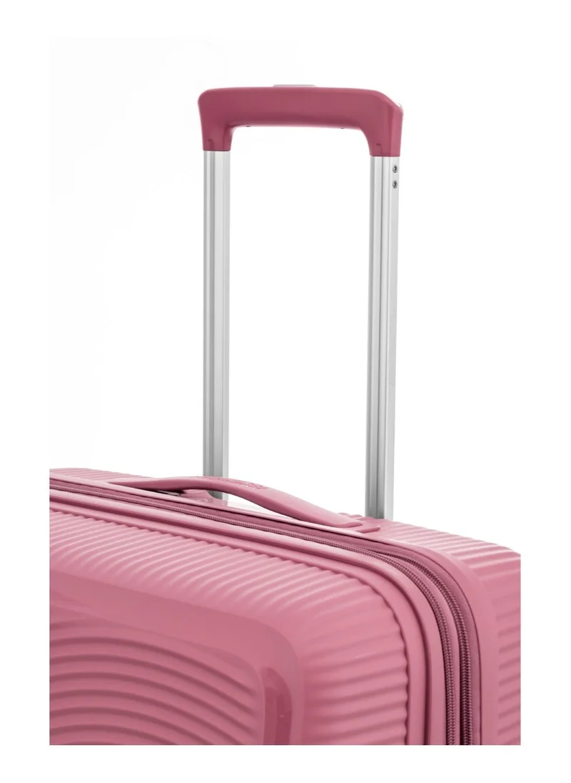 AMERICAN TOURISTER  Curio Suitcase, Check-In Size 69 cm / 25 inch, 4 Spinner Wheels, Hard Top, Polypropylene, Peach Blossom|DuoSaf™ Security Zipper|Spacious Interior|Expandable|TSA 008 Lock|Lightweight - 3 Years Global Warranty  | Best Price UAE