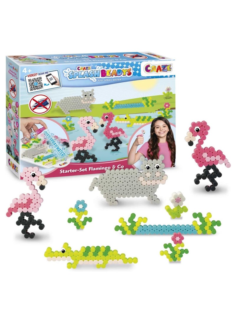 CRAZE Splash Beadys | Starter Flamingo V2 | Fun Craft Kit | DIY Bead Art Set - Image 1