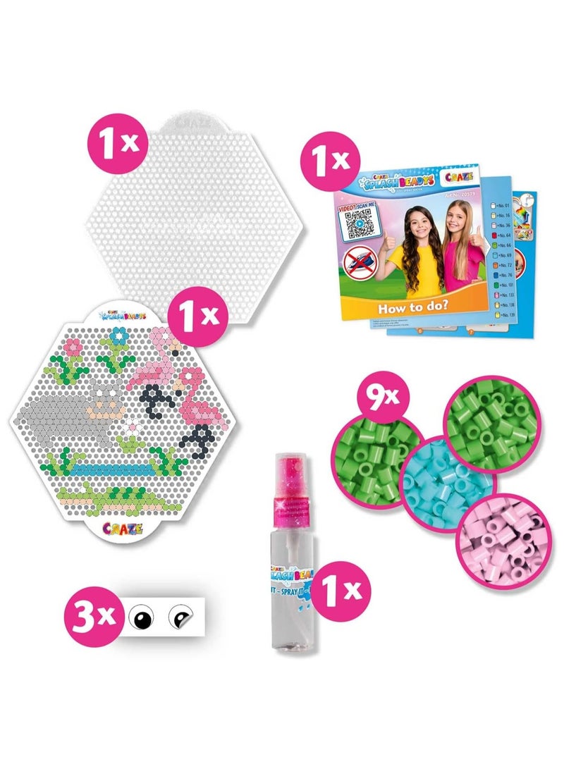CRAZE Splash Beadys | Starter Flamingo V2 | Fun Craft Kit | DIY Bead Art Set - Image 2