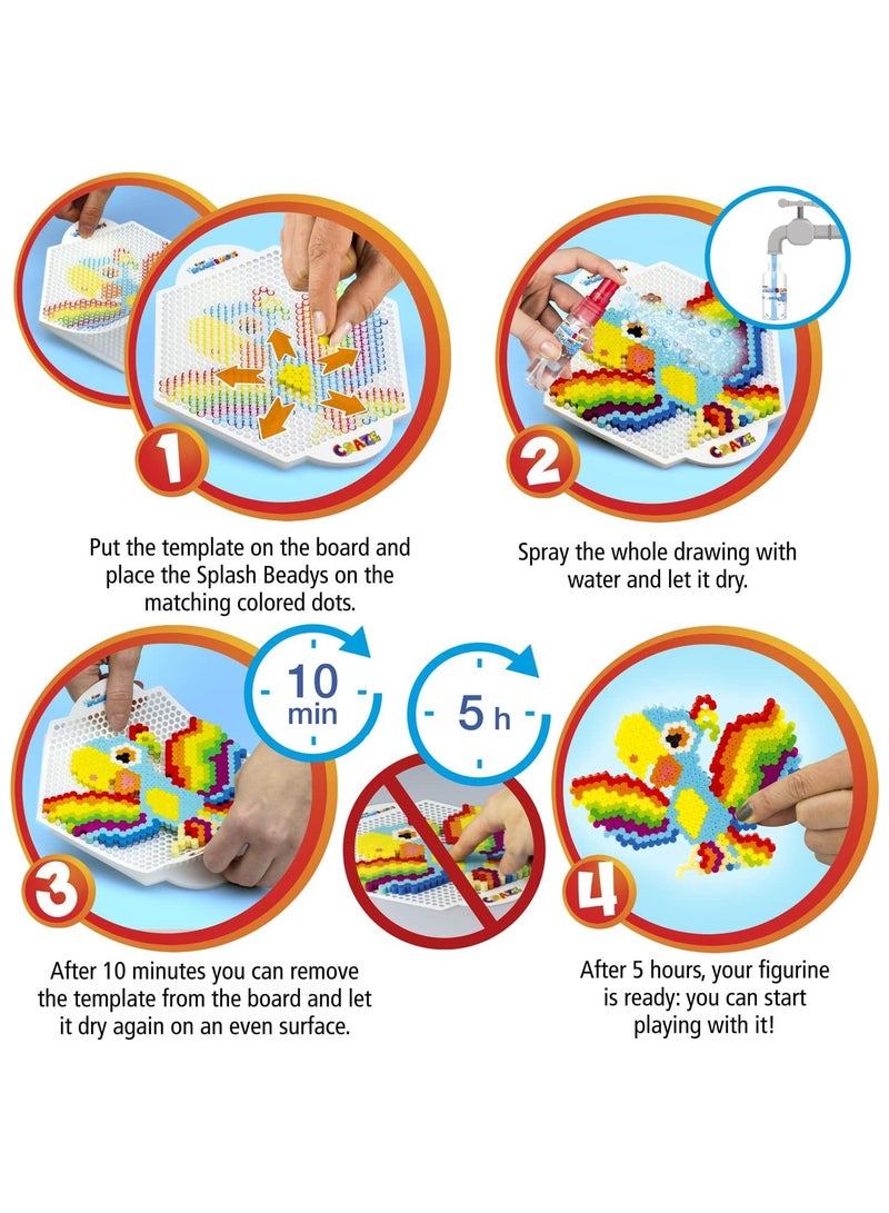 CRAZE Splash Beadys | Starter Flamingo V2 | Fun Craft Kit | DIY Bead Art Set - Image 4