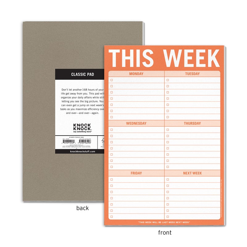 Knock Knock This Week Pad (Orange) - Image 2