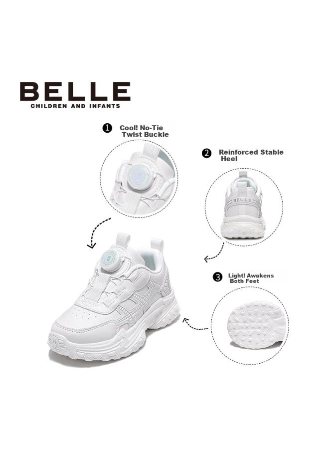 Belle Kids Shoes Children's Sports Shoes Autumn School Casual White Sneakers Uni White Size 33 - Image 1