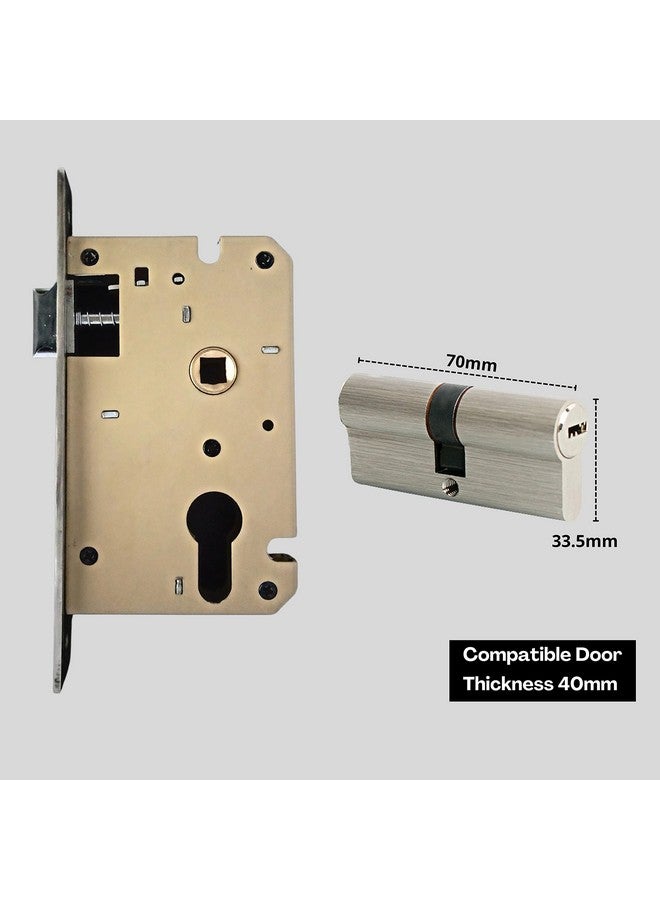 Atom Heavy Duty Mortise Door Lock with Both Sided Key for Bedroom, Living Room, Main Door, Brass Antique Finish | 3 Keys | Lockset for House Hotel Office(O49CYBSK) - Image 5