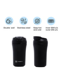 HYDROBREW Double Wall Insulated Tumbler Water Bottle 400 Ml - Black  - Image 4