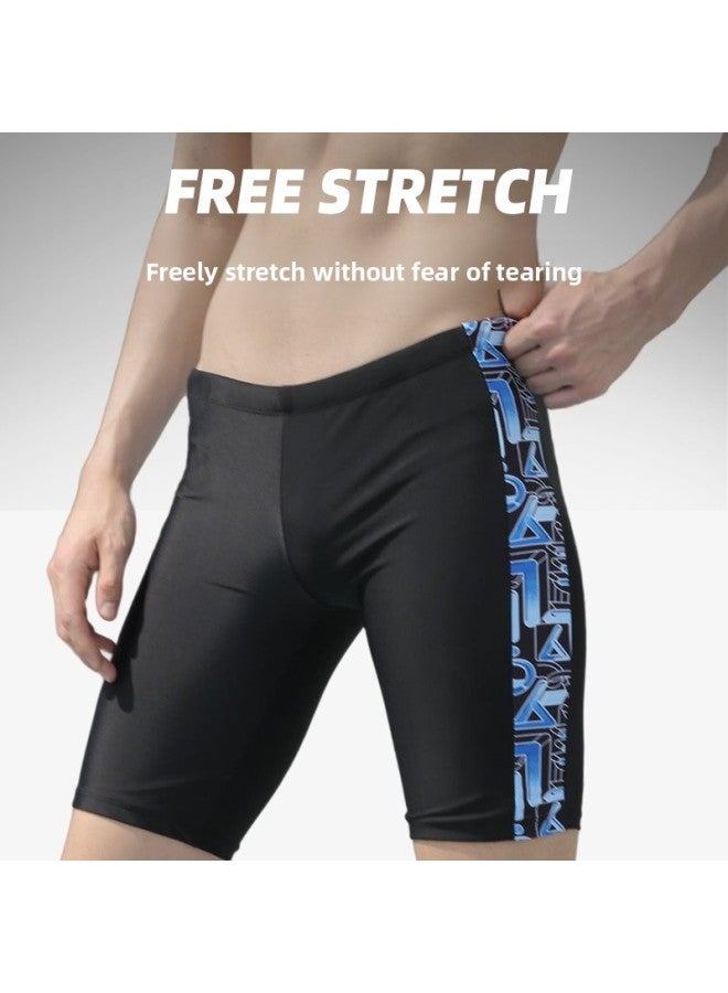 Loquat Men's Swimsuit Adult Youth Anti-embarrassment Swimsuit Men's Swimsuit Quick-drying Hot Spring Split Swimsuit Suit-Color:65303+8723- - Image 5