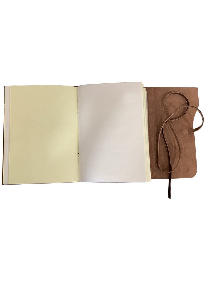 Rustic Town Leather Photo Album with Gift Box - Scrapbook Style Pages (Large, Brown)  - Image 3