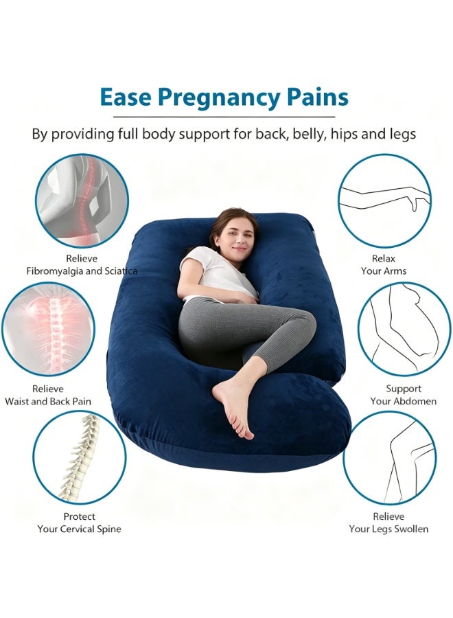 VTERLY Pregnancy Pillows, 180cm Long Maternity Pillows with Removable Bean Velvet Cover, U-Shape Full Body Pillow, Pregnancy Pillows for Sleeping, Body Pillows for Adults, Maternity Pillow - Image 5