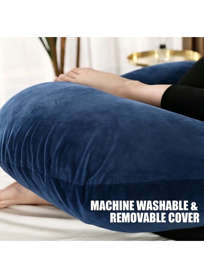 VTERLY Pregnancy Pillows, 180cm Long Maternity Pillows with Removable Bean Velvet Cover, U-Shape Full Body Pillow, Pregnancy Pillows for Sleeping, Body Pillows for Adults, Maternity Pillow - Image 4