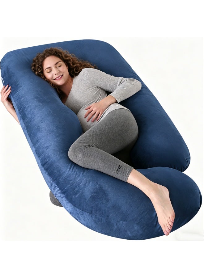 VTERLY Pregnancy Pillows, 180cm Long Maternity Pillows with Removable Bean Velvet Cover, U-Shape Full Body Pillow, Pregnancy Pillows for Sleeping, Body Pillows for Adults, Maternity Pillow - Image 1