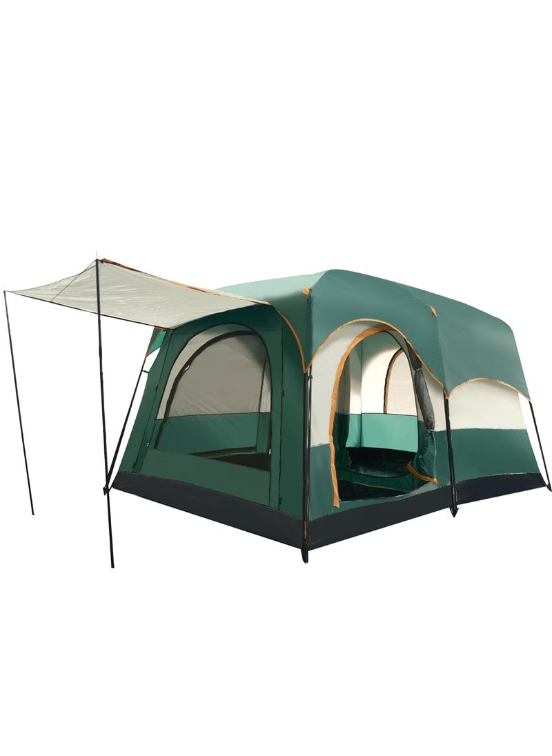 Arabest Large Tent 5-8 Person,Family Cabin Tents,2 Rooms,3 Doors and 3 Windows with Mesh,Straight Wall,Waterproof,Double Layer,Big Tent for Outdoor,Picnic,Camping,Family Gathering,Waterproof/Windproof Instant Tent for Hiking & Travel-Carry Bag  - Image 1