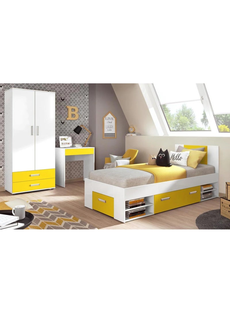 ملاذ هاوس غرفة نوم صفراء صغيرة مكونة من 3 قطع - MZBDR006 - 200 طول × 120 ارتفاع × 120 عرض - Image 1