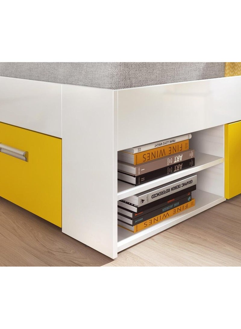 ملاذ هاوس غرفة نوم صفراء صغيرة مكونة من 3 قطع - MZBDR006 - 200 طول × 120 ارتفاع × 120 عرض - Image 4