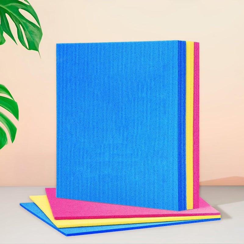 Kuber Industries Sponge Wipes | Washing Wipes Paper Towel | Reusable Sponge Cleaning Cloths for Kitchen | Sponge Wipe Cloths | 15x15 | 10 Piece Set | Multi - Image 2