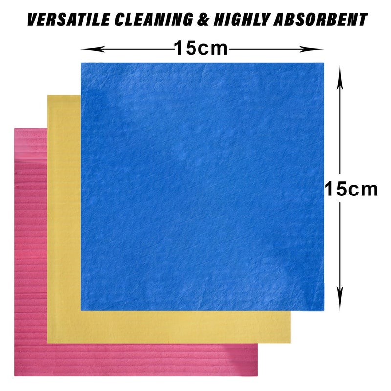 Kuber Industries Sponge Wipes | Washing Wipes Paper Towel | Reusable Sponge Cleaning Cloths for Kitchen | Sponge Wipe Cloths | 15x15 | 10 Piece Set | Multi - Image 3