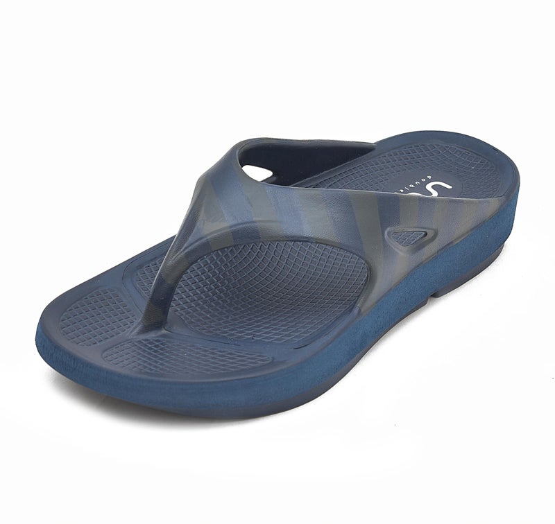 doubleu Recovery Slipper|Soft Doctor Anti-Skid Slipper for Men|Painted Classic|Slides, Flip-Flops, Chappals (6,Navy+Blue+Blue+Grey) - Image 1