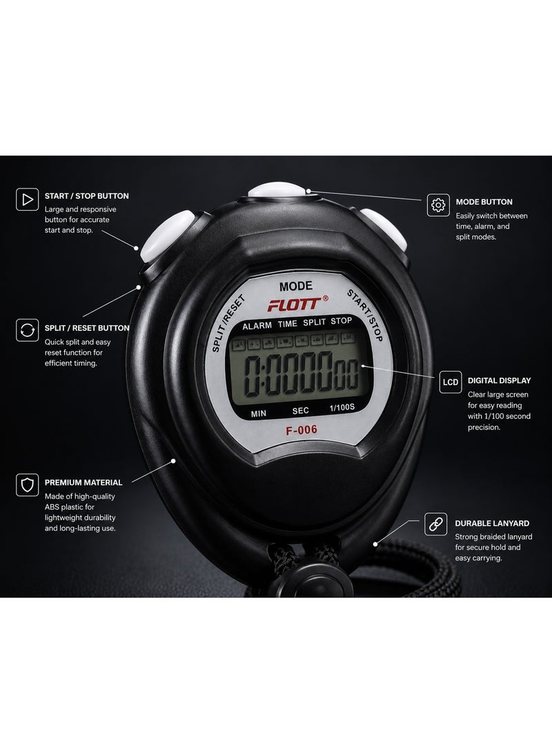 FLOTT F-006 Digital Multifunction Stopwatch – Accurate Sports Stopwatch with LCD Display and Lanyard - Image 4