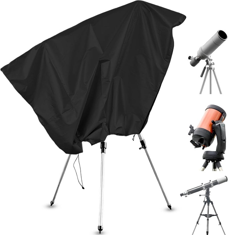 Bigwinyep Telescope Cover with Adjustable Drawstring Zipper Waterproof Outdoor Astronomical Telescope Cover Dust Cover for Outdoor Indoor, 150x85CM/59x33Inch - Image 1