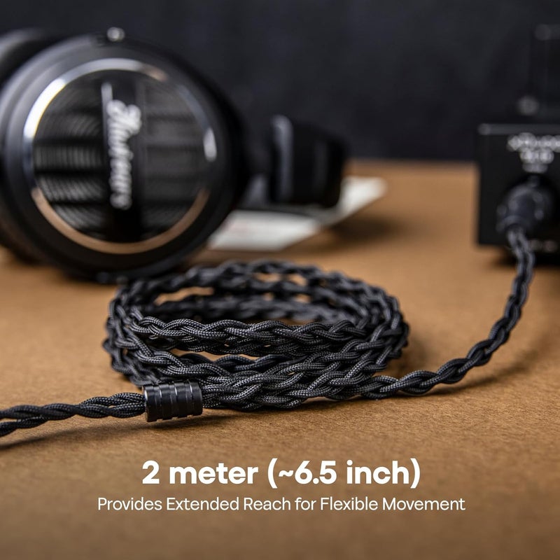 Linsoul Tripowin Nova Monitor Headphone Cable, Over-Ear Headphone Wire, 4-Strand Silver Foil/OCC Hybrid Upgrade Cable, 2M, Dual 3.5mm to 4.4mm/3.5mm/XLR Plug, for Musicians Audiophiles (4.4mm) - Image 4