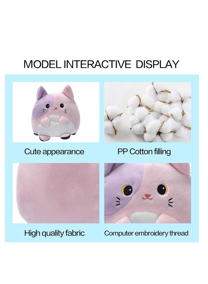 Excefore Reversible Cat Stuffed Animals, Reversible Plushie, 6" Cat Plushie,  Cute Cat Stuffed Animals, for Girl Boy Adult Kids - Image 3