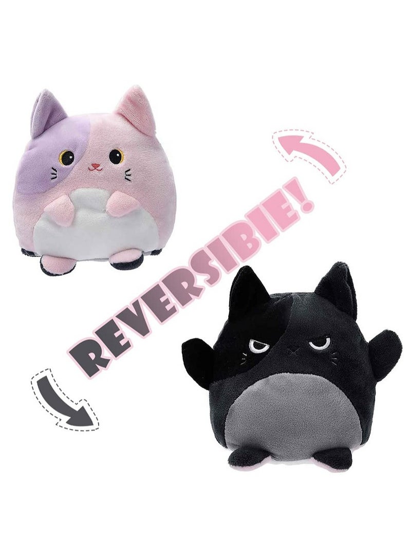 Excefore Reversible Cat Stuffed Animals, Reversible Plushie, 6" Cat Plushie,  Cute Cat Stuffed Animals, for Girl Boy Adult Kids - Image 1