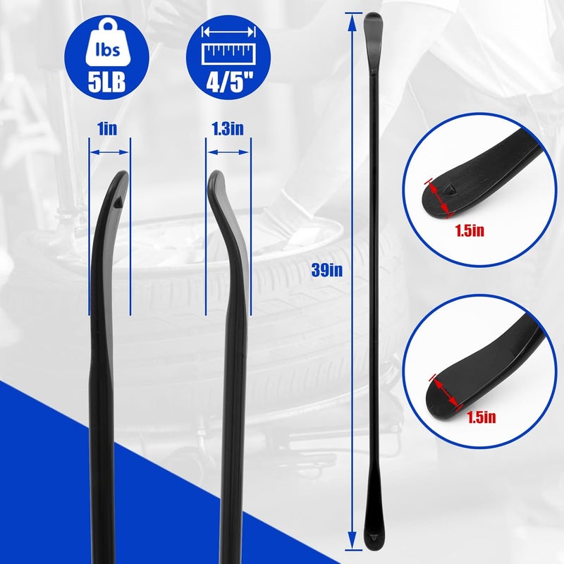 Zihvfzu Tire Mount and Demount Iron - 2 PCS Heavy Duty Tire Changing Tools for Semi Trucks - Image 3