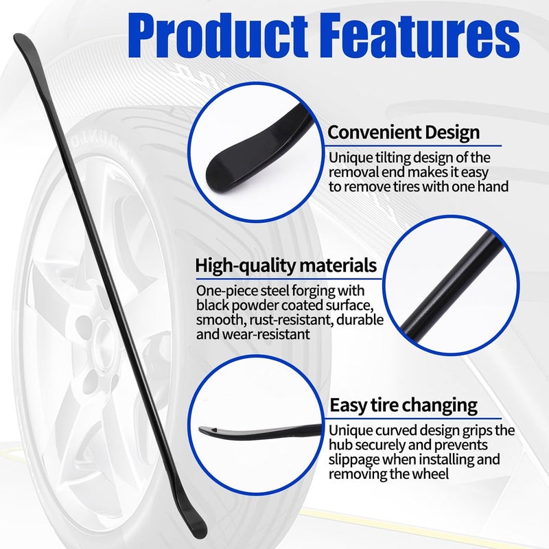Zihvfzu Tire Mount and Demount Iron - 2 PCS Heavy Duty Tire Changing Tools for Semi Trucks - Image 2