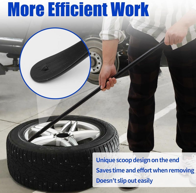 Zihvfzu Tire Mount and Demount Iron - 2 PCS Heavy Duty Tire Changing Tools for Semi Trucks - Image 5