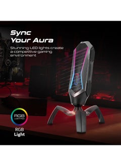 VERTUX Vertux USB Gaming Microphone, High-Sensitivity Cardioid Gaming Mic with Touch Controls, Mute Button, RGB Modes, 360-degree Rotatable Stand, Easy Plug and Play for Gaming, Streaming, Vlogging, Marshal Black  - Image 2