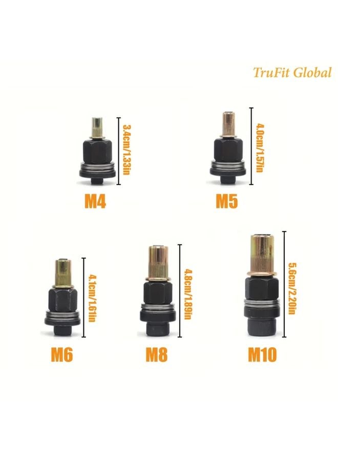 5 Pcs Manual Rivet Tool Set With 5 Sizes M4 M10 Blind Nuts Mandrels - Image 5