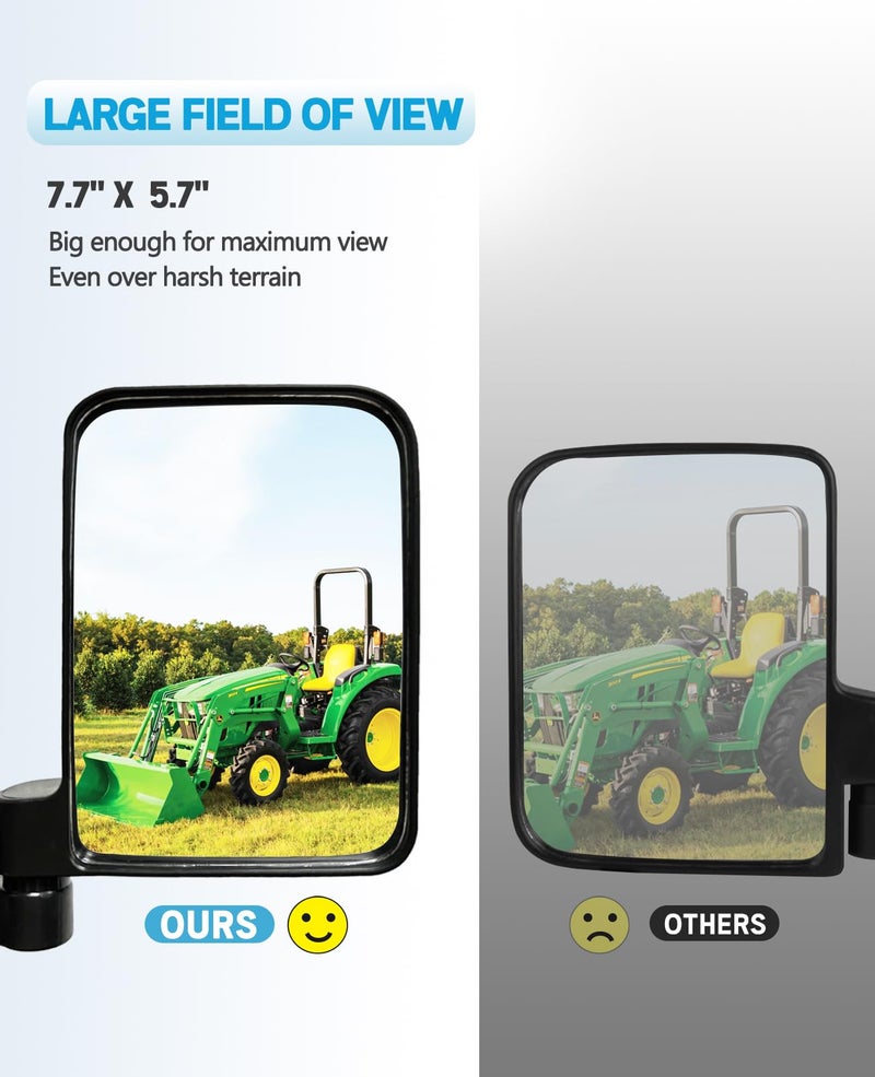 UNIGT Universal Tractor Side Mirrors Included Blind Spot Mirror Compatible with Forklifts, Lawn Movers Kubota B BX Mahindra Tractor Accessories with Rubber Coated Magnetic Mounting Base - Image 5