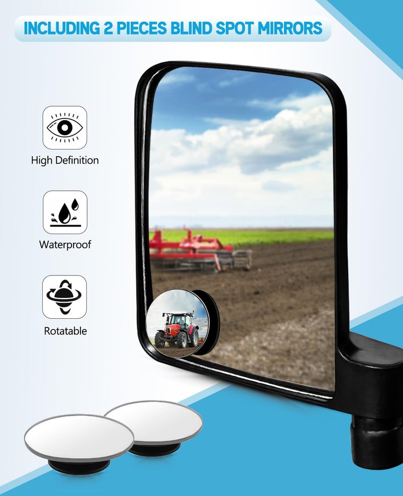 UNIGT Universal Tractor Side Mirrors Included Blind Spot Mirror Compatible with Forklifts, Lawn Movers Kubota B BX Mahindra Tractor Accessories with Rubber Coated Magnetic Mounting Base - Image 4
