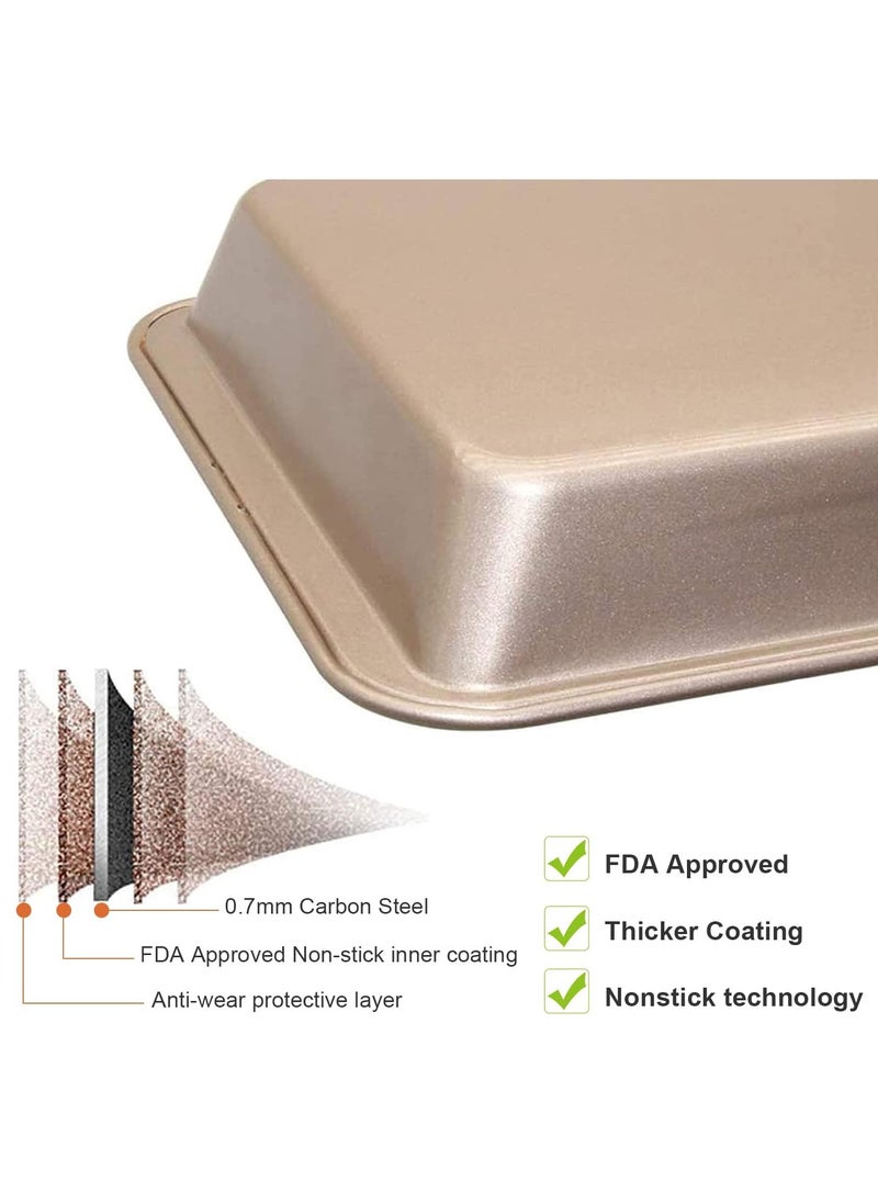 Arabest Brownie Baking Tray, Non-Stick Brownie Cake Pan with Dividers and Grips, 18 Pre-slice Brownie Pan for Baking Bread, Cookie, Cake, Chocolate(Champagne Gold)  - Image 3