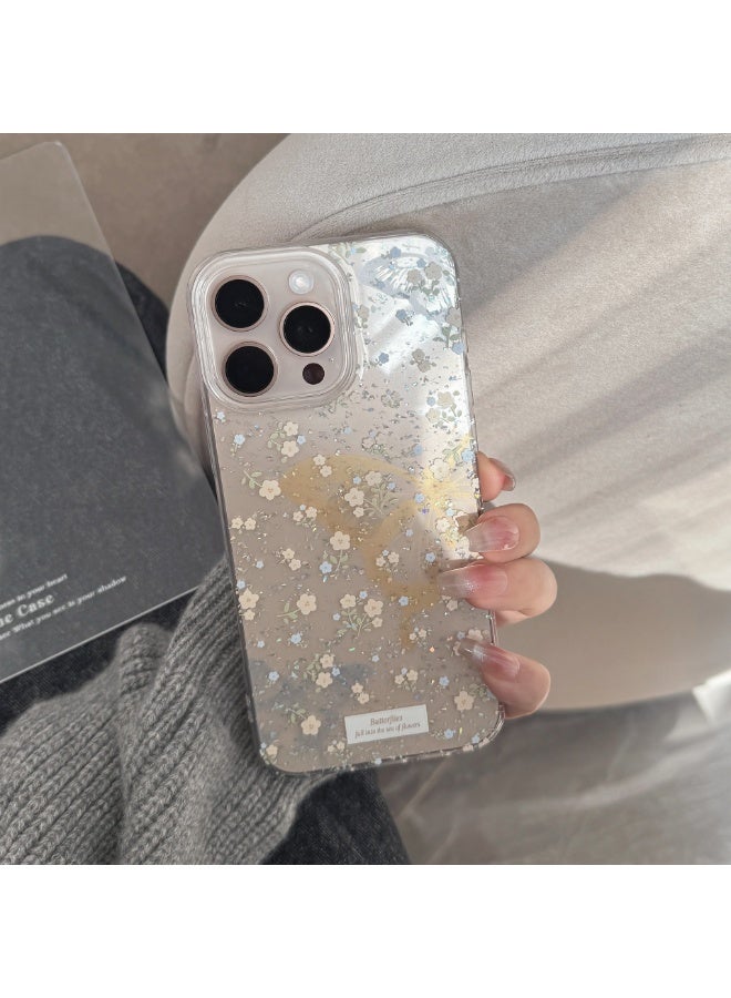 NIBEMINENT Shiny Powdered Butterfly Protective TPU Case Cover For iPhone 17 Pro, Clear - Image 1