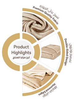 Donetella Fleece Blanket Single Size(170 X 200 CM) Super Soft Throw Blanket With 300 GSM Best Lightweight Warm Plush Throws For Bed, Sofa,Couch And Camping,French Beige  - Image 4