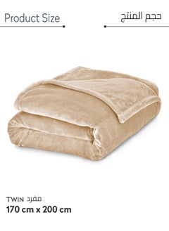 Donetella Fleece Blanket Single Size(170 X 200 CM) Super Soft Throw Blanket With 300 GSM Best Lightweight Warm Plush Throws For Bed, Sofa,Couch And Camping,French Beige  - Image 3
