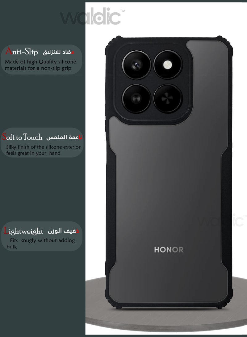 ولديك جراب فاخر لهاتف Honor X7d 5g | غطاء سيليكون فاخر مصمم خصيصًا لهاتف Honor X7d 5g | جراب حماية رفيع للكاميرا والسقوط لهاتف Honor X7d 5g - شفاف/أسود - Image 2