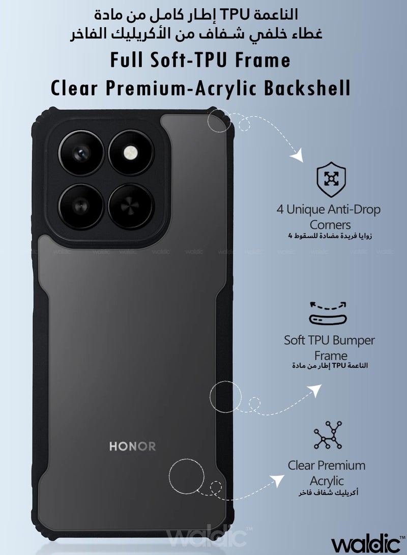 ولديك جراب فاخر لهاتف Honor X7d 5g | غطاء سيليكون فاخر مصمم خصيصًا لهاتف Honor X7d 5g | جراب حماية رفيع للكاميرا والسقوط لهاتف Honor X7d 5g - شفاف/أسود - Image 5