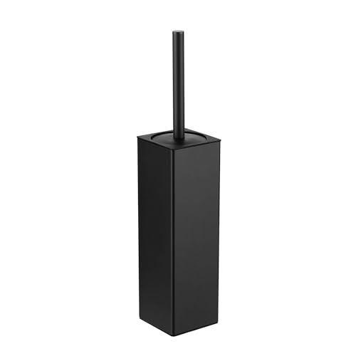 BGL Toilet Brush and Holder Set, Matte Black Freestanding for Bathroom Storage and Organization, Square Design Sturdy and Space Saving - Image 1
