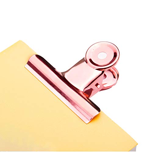HomeImpel 20 Pack 2 Inch Polished Steel Clips, Metal Bulldog Binder Clips, Large Hinge Paper Clips Clamps for Food Bags, Pictures Photos, Art Crafts, Home Office Supply (Rose Gold) - Image 3