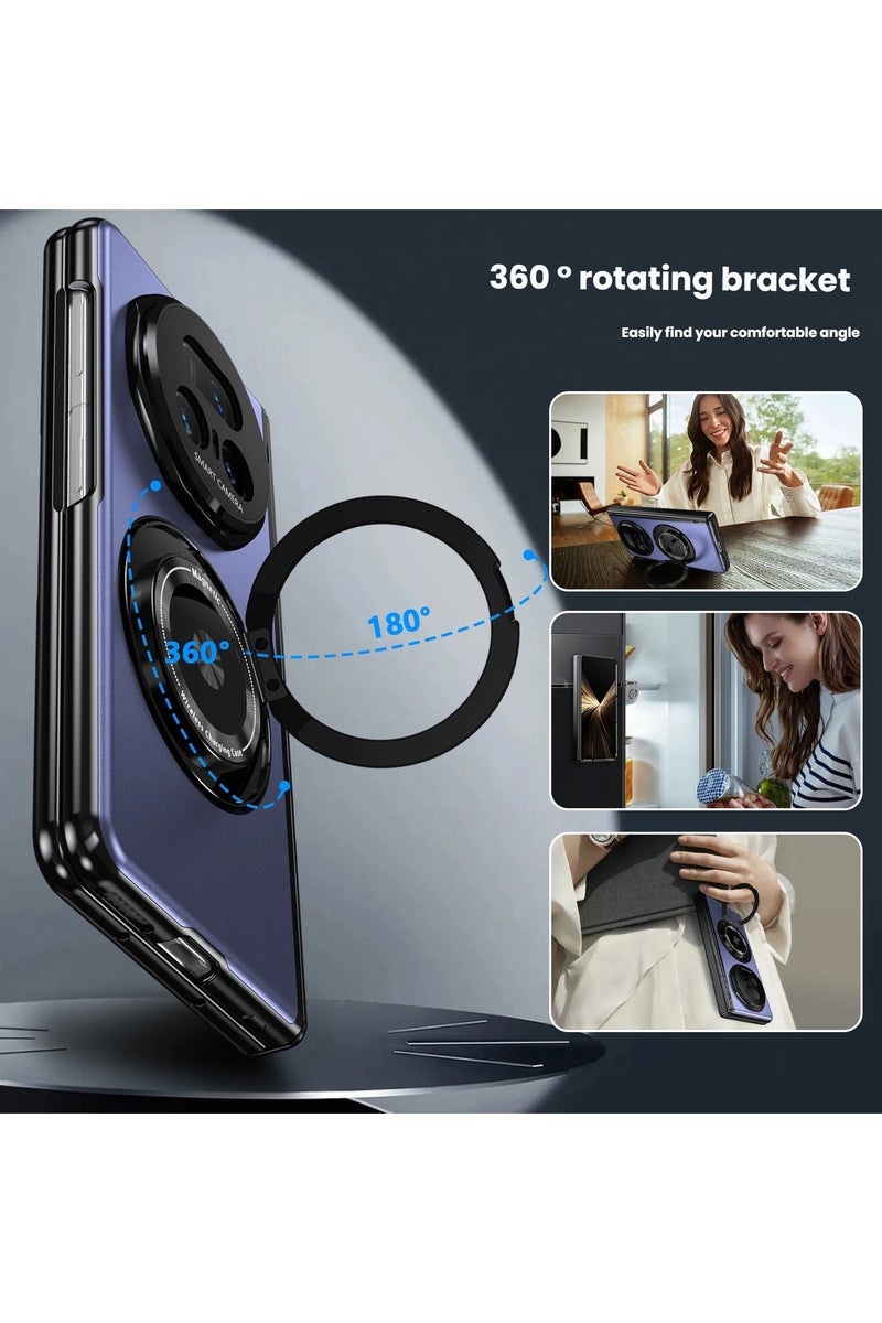 عام مناسب لهاتف Honor Magic V5 - غلاف مغناطيسي دوّار مع حامل، مقاوم للصدمات، تغطية كاملة، حماية قوية، التصاق مغناطيسي قوي، يدعم زوايا متعددة. - Image 3