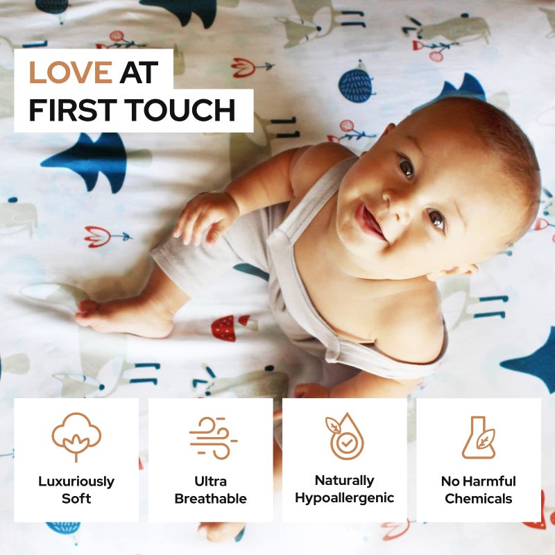 Pickle & Pumpkin Premium Organic Crib Sheet | 2 Pack 100% Organic Jersey Cotton Fitted Crib Sheets Set | Crib Bedding for Baby Girl | Toddler or Standard Crib Mattress Sheets | Pink & Floral - Image 2