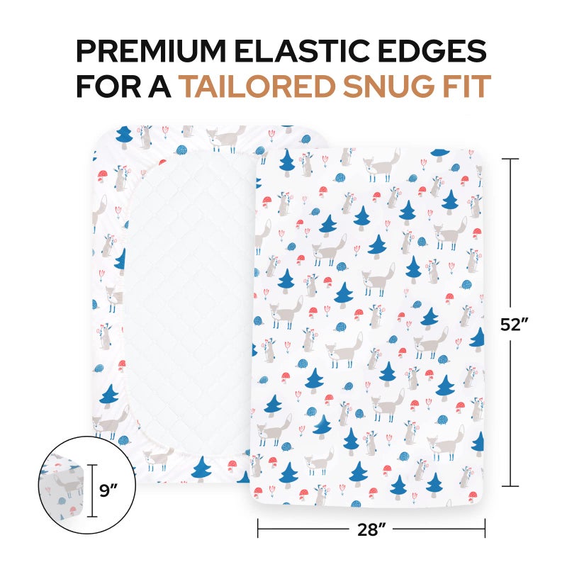 Pickle & Pumpkin Premium Organic Crib Sheet | 2 Pack 100% Organic Jersey Cotton Fitted Crib Sheets Set | Crib Bedding for Baby Girl | Toddler or Standard Crib Mattress Sheets | Pink & Floral - Image 4