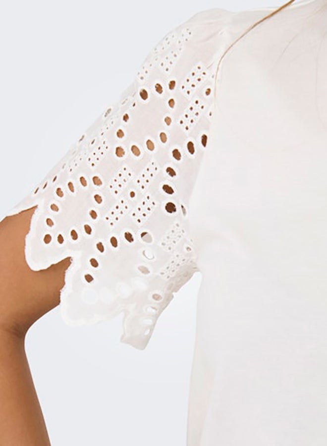 ONLY Onlebba Life S/S Lace Top Jrs - Image 3