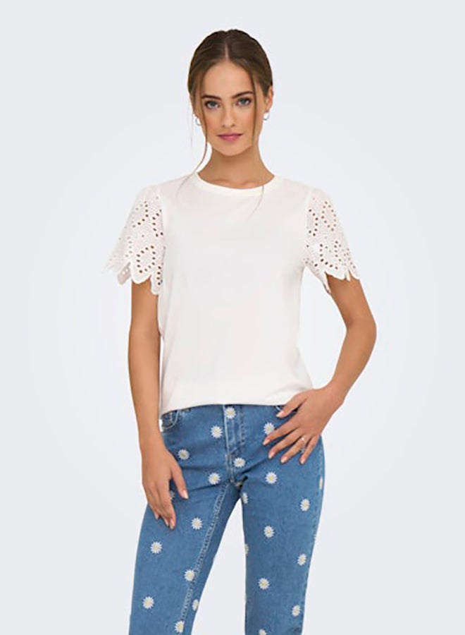 ONLY Onlebba Life S/S Lace Top Jrs - Image 4