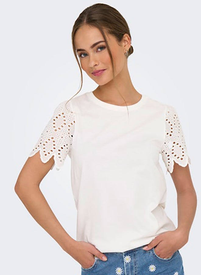 ONLY Onlebba Life S/S Lace Top Jrs - Image 5