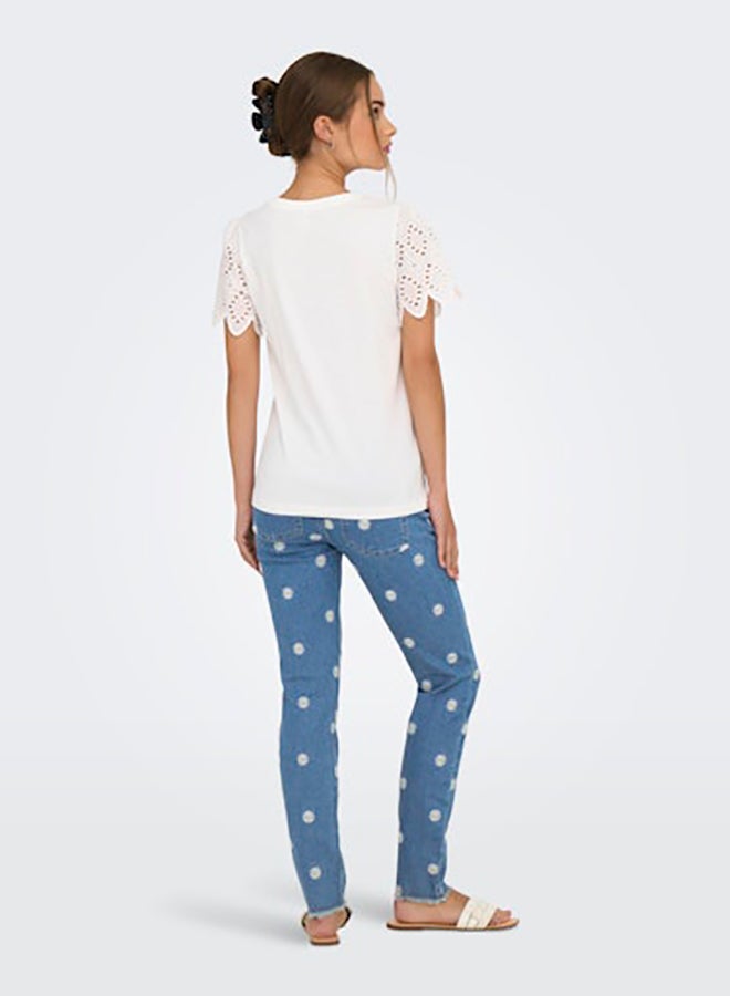 ONLY Onlebba Life S/S Lace Top Jrs - Image 2
