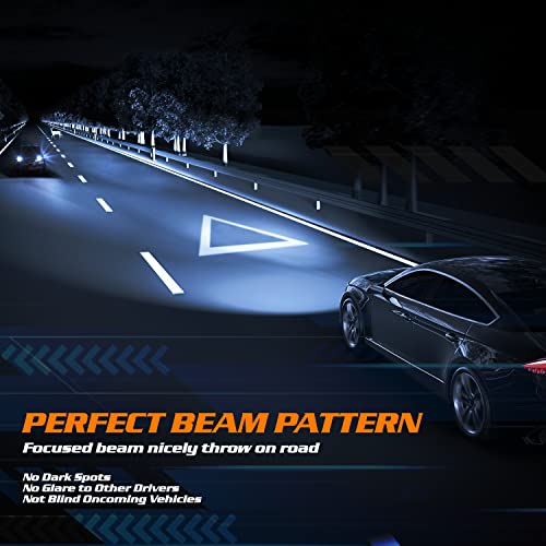 M-AUTO مصابيح أمامية LED M-AUTO 9007، ضوء HB5 6000LM لكل مجموعة 6500K أبيض بارد، تركيب سهل، عبوة من 2 - Image 5