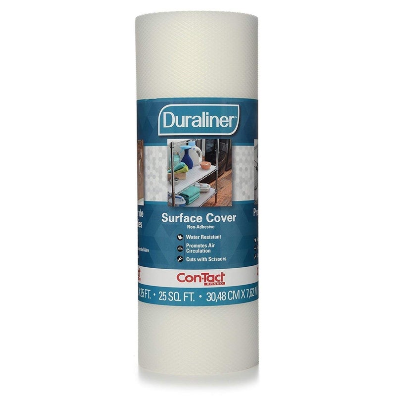ConTact Brand Duraliner Shelf Liner NonAdhesive and MultiUse Drawer Liner Made of Vinyl Waterproof Liner 12 x 25 Diamond Clear