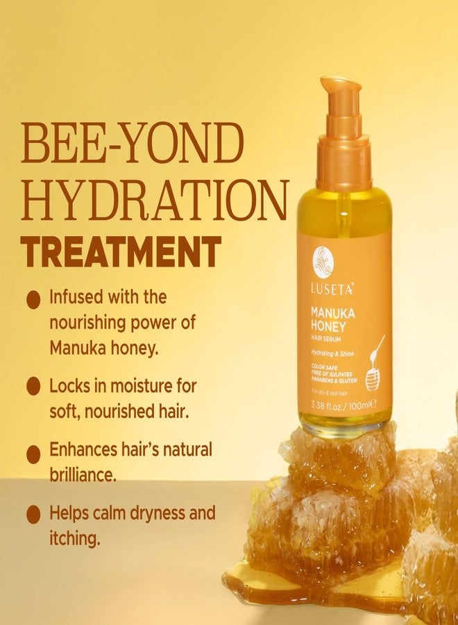 L LUSETA Luseta Manuka Honey Hair Oil Hydrates Dry Hair and Adds Shine & Softness to Dull Hair Nourishing Oil with Honey & Argan Oil, Frizz Control 3.38oz - Image 3