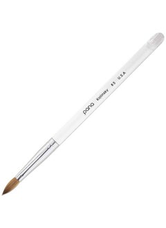 Pana Pure Kolinsky Hair Acrylic Nail Brush Oval Crimped Clear Acrylic Handle (Size 8)  - Image 2